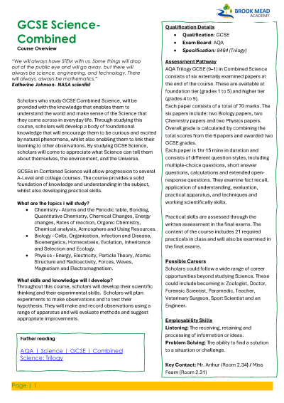 Mead Science Science – Brook Mead Academy | TMET Leicester MAT
